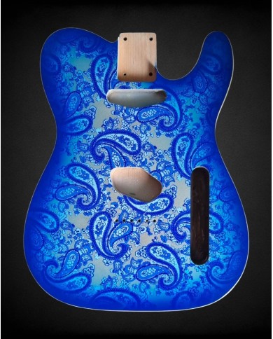 3-piece Alder Telecaster body, Blue Paisley Double binding