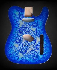 3-piece Alder Telecaster body, Blue Paisley Double binding