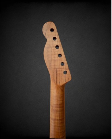 Manche de guitare électrique style Telecaster en érable flammé et touche palissandre