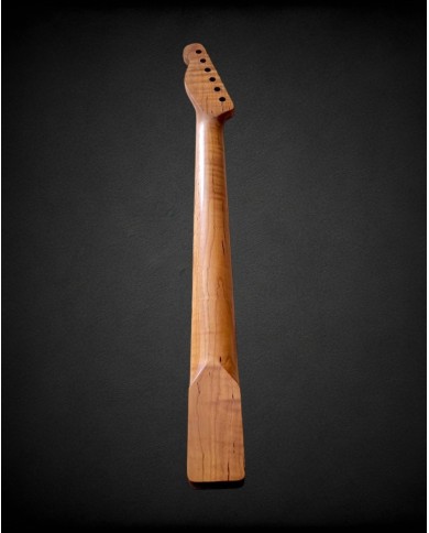 Manche de guitare électrique style Telecaster en érable flammé et touche palissandre