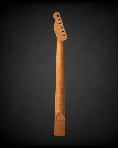 Manche de guitare électrique style Telecaster en érable flammé et touche palissandre