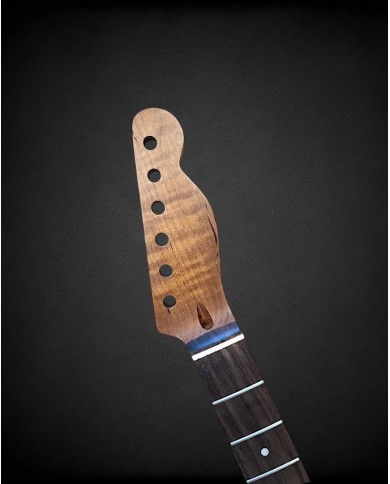 Manche de guitare électrique style Telecaster en érable flammé et touche palissandre