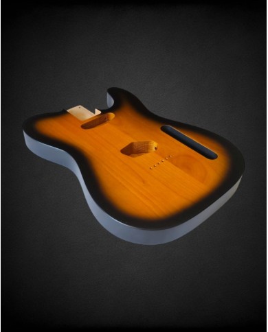 Corps Telecaster Sunburst 2 tons, Aulne verni, 3 pièces,