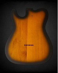 Corps Telecaster Sunburst 2 tons, Aulne verni, 3 pièces,