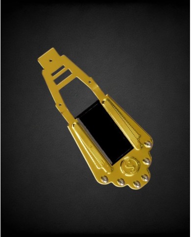 Cordier Manouche style Selmer Gipsy Jazz Tailpiece Gold Black Plastic Plate