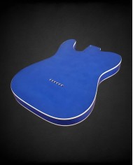 Corps Telecaster Metallic Blue, double binding, vernis gloss