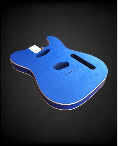 Corps Telecaster Metallic Blue, double binding, vernis gloss