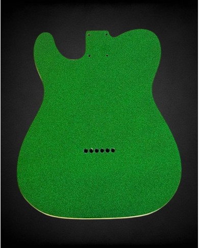 Telecaster Thinline body Sparkle Green, double cream binding, gloss finish