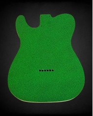 Corps Telecaster Thinline Sparkle Green, double binding crème, verni gloss