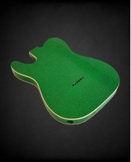 Corps Telecaster Thinline Sparkle Green, double binding crème, verni gloss