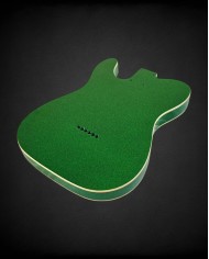 Corps Telecaster Thinline Sparkle Green, double binding crème, verni gloss
