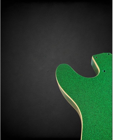 Telecaster Thinline body Sparkle Green, double cream binding, gloss finish