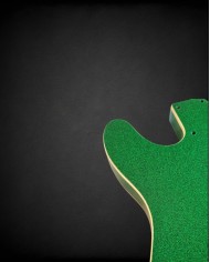 Telecaster Thinline body Sparkle Green, double cream binding, gloss finish