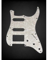 Pickguard Stratocaster SSH USA 3ply 11trous White Pearloid 090"