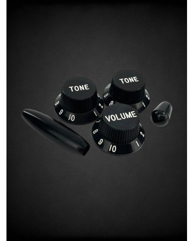 Set Boutons Stratocaster Noirs, Vintage- AllParts