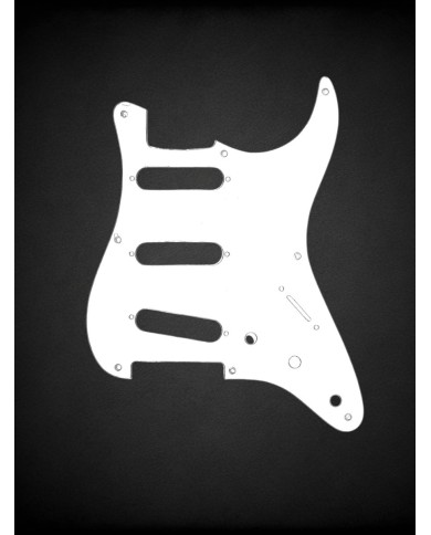 Pickguard Stratocaster Vintage 1ply 8H Blanc Brillant .06"