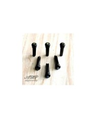 6 Acoustic Guitar Ebony Bridge Pins Iris Dot Slotted 5,1mm