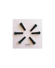 6 Acoustic Guitar Ebony Bridge Pins Iris Dot Slotted 5,5mm abalon dot