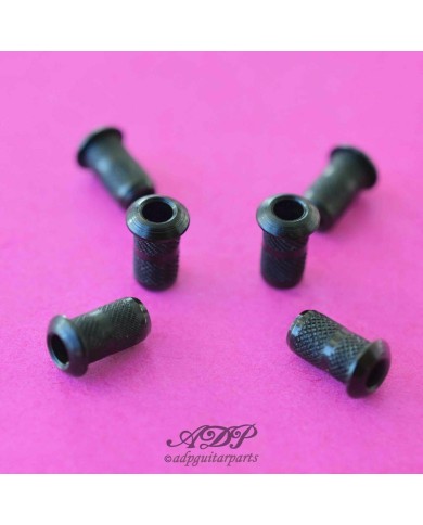 6 Mini-Saitenhülsen Black für Saitenführung durch den Korpus