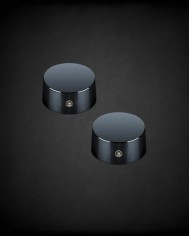 Boutons Schaller en laiton, finition noir, x2