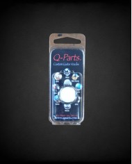 Dome-Knopf, Chrom und Weiß, Q-Parts