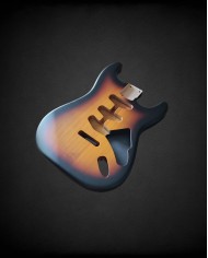 Stratocaster-Korpus, 3-Tone Sunburst, Erle, Nitro Satin