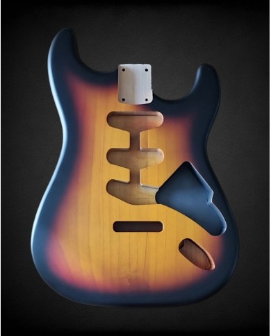 Stratocaster-Korpus, 3-Tone Sunburst, Erle, Nitro Satin