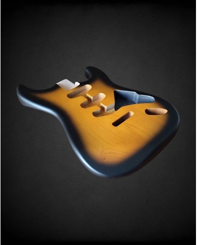 Stratocaster-Korpus 2-Tone Sunburst, Erle, Nitro Satinierung
