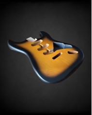 Stratocaster-Korpus 2-Tone Sunburst, Erle, Nitro Satinierung