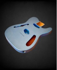 Tele Thinline body in ash, gloss poly finish
