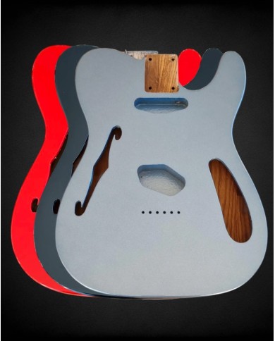Tele Thinline body in ash, gloss poly finish
