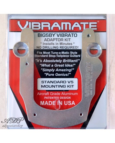 Vibramate V5 Adapter zur Les Paul Montage ohne Bohren für Bigsby B5 Nickel