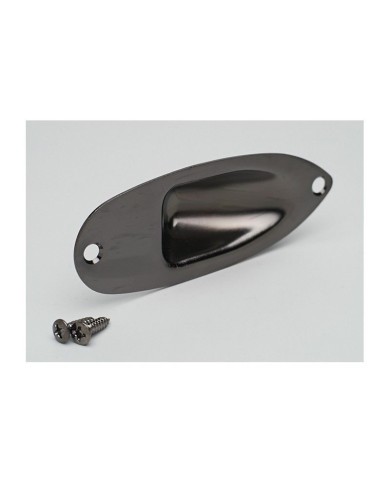 Gotoh Buchse für Stratocaster Jack Plate Strat CosmoBlack, 2 Schrauben JSC1CK