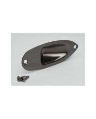 Gotoh Buchse für Stratocaster Jack Plate Strat CosmoBlack, 2 Schrauben JSC1CK