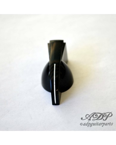 1 schwarzer Chicken-Head-Kunststoffknopf für 6-mm-Potentiometer, 18 Riffelungen