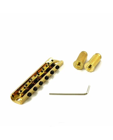 Bigsby B5 + WD Conversion Kit: Steg mit 6 Gewindereitern + Pickup-Platte Gold