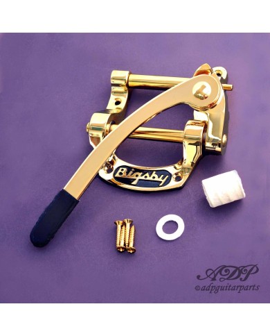 Bigsby B5 + WD Conversion Kit: Steg mit 6 Gewindereitern + Pickup-Platte Gold
