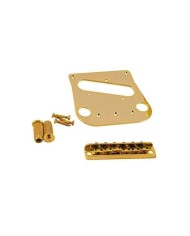 Bigsby B5 + WD Conversion Kit: Steg mit 6 Gewindereitern + Pickup-Platte Gold