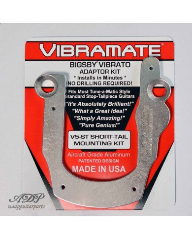 Vibramate V5 Short Montageadapter SG Tele ohne Bohren für Bigsby B5 Aluminium