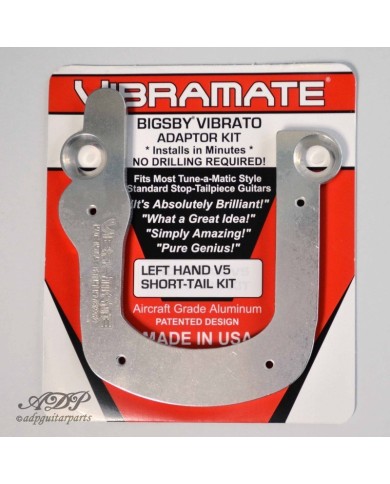 Bigsby B5 Linkshänder-Vibrato + Vibramate V5 Short Tail V5-ST-LH Montage für SG, Tele ohne Bohren Lefty