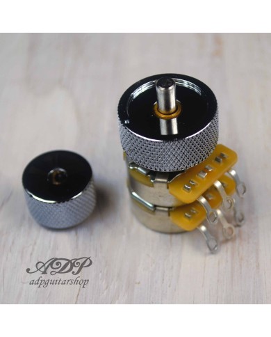 CTS Doppelpotentiometer 250K/500K A + konzentrischer Knopf Chrom