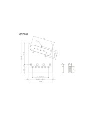 Telecaster Gotoh Brücke mit Saitenhalter, 6 Messing-Saitenreitern, Tele Bridge, Cosmo Black, GTC201