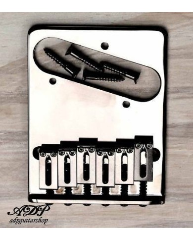 Telecaster Gotoh Brücke mit Saitenhalter, 6 Messing-Saitenreitern, Tele Bridge, Cosmo Black, GTC201