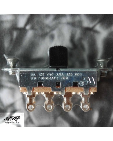 On-Off-On Schiebeschalter Switchcraft 11D1049X für Fender Mustang Duosonic
