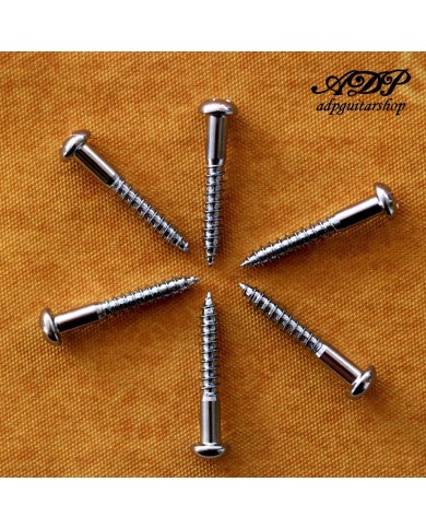 6 verchromte Gotoh Schrauben 3.5x25mm für Vintage Strat Tremolo
