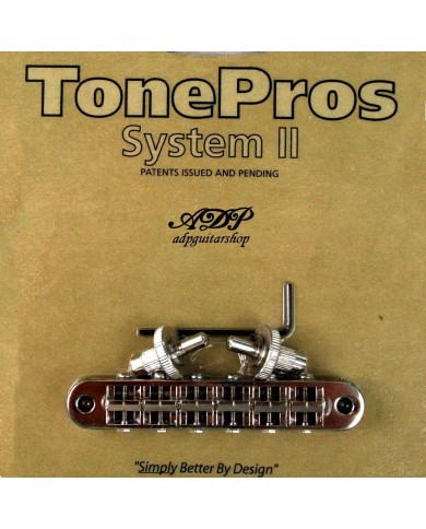 TonePros T3BP-N Standard Tune-O-Matic Bridge, kleine Bolzen, gekerbte Saitenreiter
