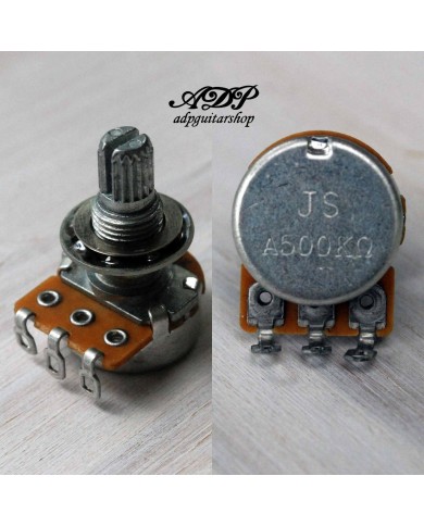 1 Mini-Potentiometer 500 kOhm Audio, geschlitzte 6-mm-Achse, Durchmesser 16,5 mm, hergestellt in Japan