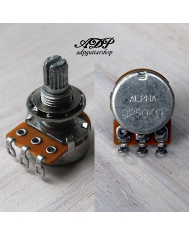 Mini-Potentiometer 250 kOhm B-linear, geschlitzte Achse, Gewinde 9.5mm