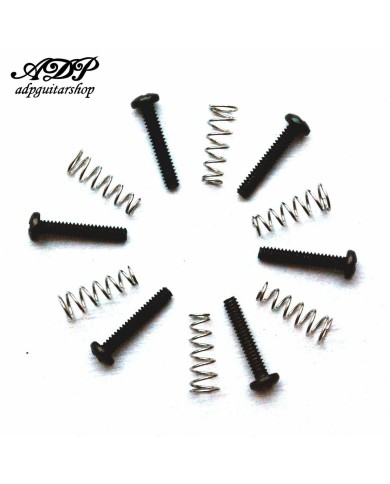Strat Pickup-Set, 6 Schrauben, 3.30 mm x 18mm, Schwarz + 6 Federn