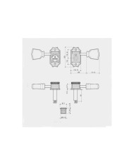 Arretierbare Magnum Vintage Gotoh Mechaniken, Nickel, 3+3, SD90 MG-T, Tulpenflügel